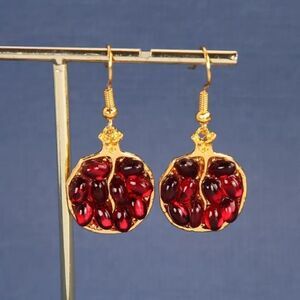 ✨🆕✨ BoHo Chic Pomegranate Gold Dangle Earrings ✨LAST PAIR✨